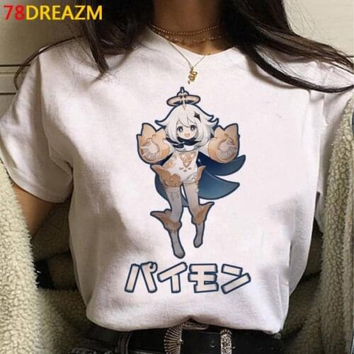 Genshin Impact tshirt women couple tumblr casual kawaii top tees vintage