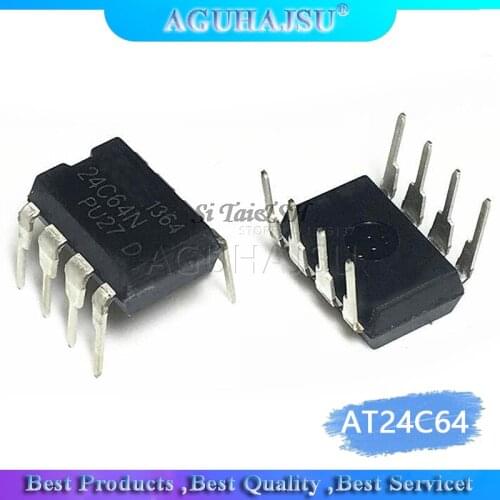 10PCS AT24C64 DIP8 AT24C64A 24C64 eeprom New original