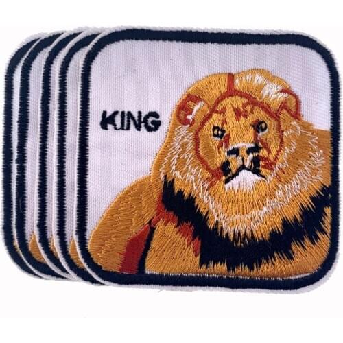 2/10Pcs Animal king embroidered patches for clothing applique Iron on patches for clothing sewing sticker apparel Accessories
