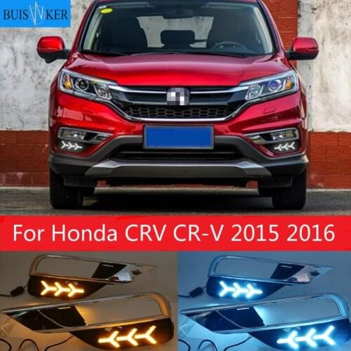 2pcs For Honda CRV CR-V 2015 2016 DRL Daytime Running Light DRL with Turn signal fog lamp Relay Daylight car style