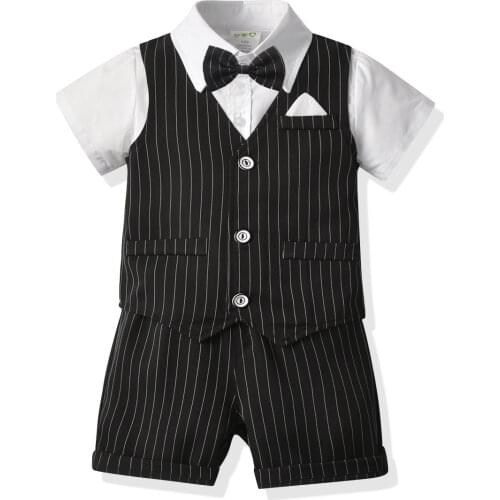 2021 mens suit formal childrens baby gentleman Vest Shirt Pants British host banquet dress baby boy 0-8 years old short sleeve