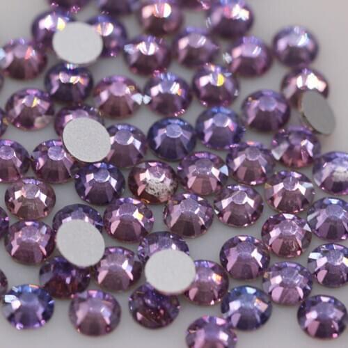 36/144Pcs Glittering rainbow violet ss3-ss34 Rhinestone Crystal Flatback DIY For Nail Art Deco Non Hot-fix Craft wedding Dress