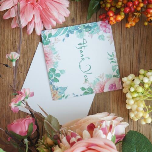 50pcs Mini thank you Card life green plant style multi-use as Scrapbooking invitation DIY Decor party gift card message card