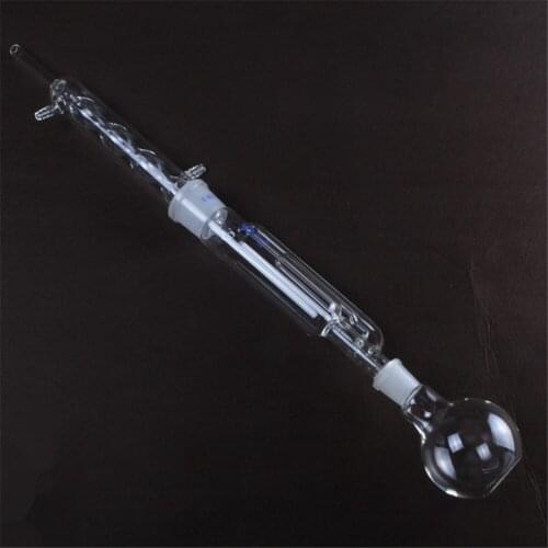 500ml,Glass soxhlet extractor body & Allihn condenser Spherical shape condenser ,1 Flat Bottom Flasks for Lipid Extraction