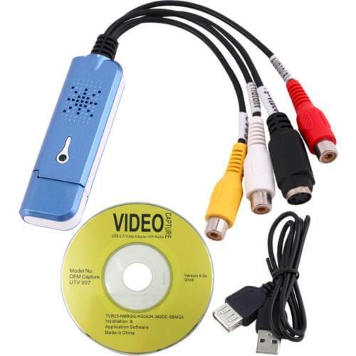 1 Pc Plug And Play For Easycap USB 2.0 Easy Cap Audio Video Capture Adapter VHS DVD DVR TV Capture Card Converter Video Grabber