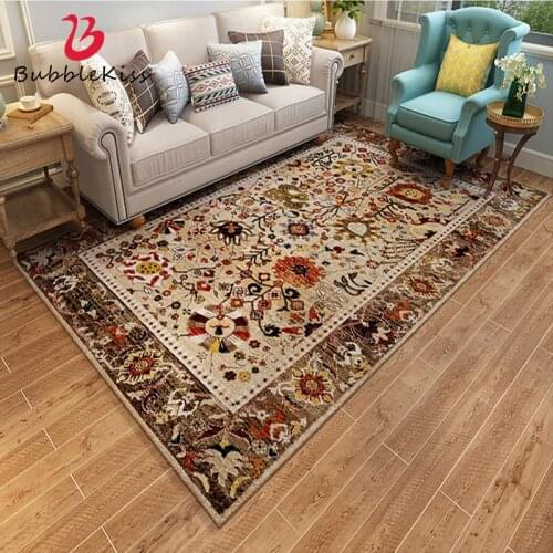 Bubble Kiss American Style Living Room Carpet Vintage Printed Pattern Decor Long Carpet Home Bedroom Bedside Area Floor Mat Rug