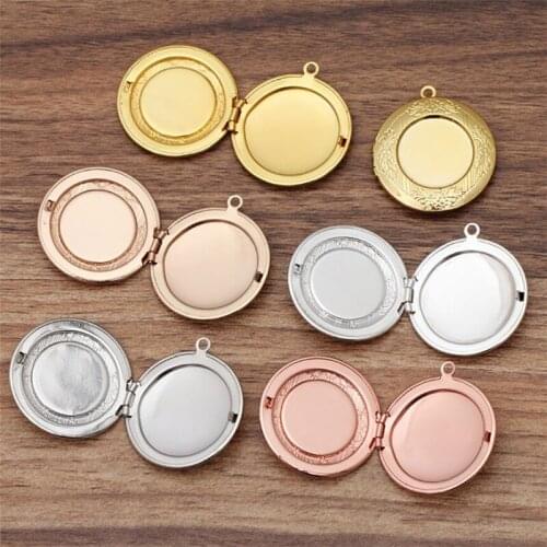 BASEHOME 5pcs/lot Antique Bronze Plated Can Open Photo Floating Locket Pendant Charms for DIY Memory Necklace Jewelry Making