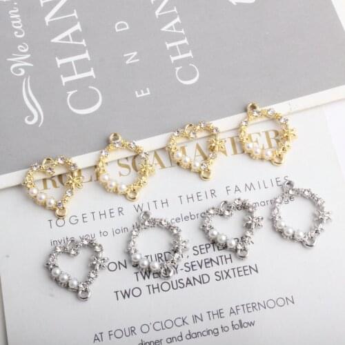 Free Shipping 40pcs/Lot Gold Silver Tone Hollow Out Round Heart Circle Charms Fashion Jewelry Alloy Pendant Earring Pendnts