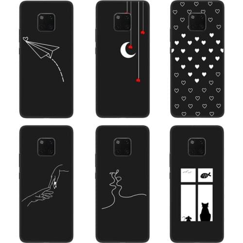 Case For Huawei Mate 20 Pro Phone Case Back Cover Black Softness Silicone Bumper