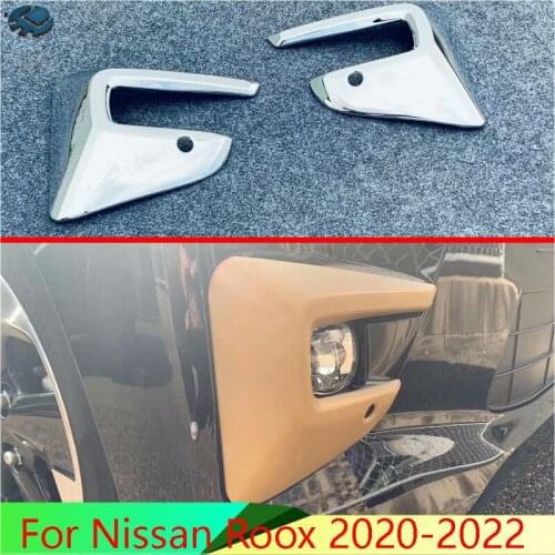 For Nissan Roox 2020-2022 Car Accessories ABS Chrome Front Fog Light Lamp Cover Trim Molding Bezel Garnish