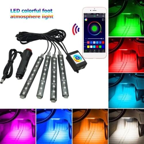 SMD5050 RGB LED Flexible Light Strip Bluetooth-compatible Car Interior Footwell Lamp
