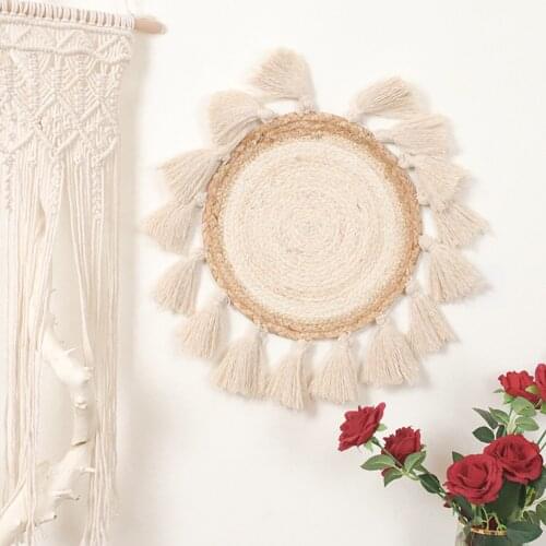 Hot Perfect Gift Woven Wall Hanging Basket Decor Tapestry Artificial Baskets Macrame Boho Home Office Wall Art Decoration