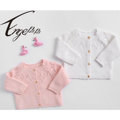 Engepapa Sweet Solid Cardigan Tops Newborn Baby Girl Sweater Long Sleeve Spring Autumn Winter Infant Baby Knitted Coat