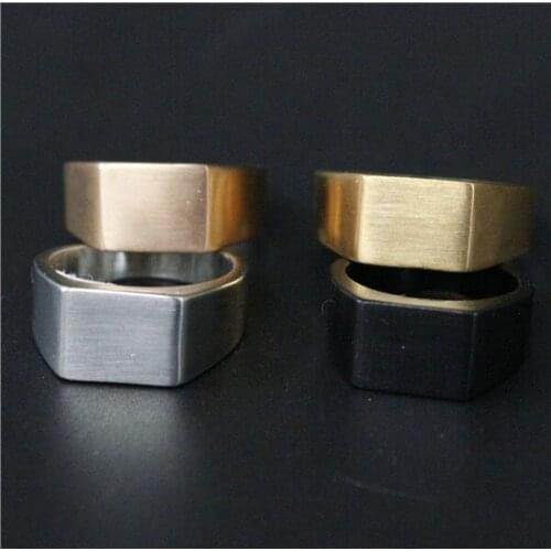 Drop Ship Size 7-13 4 Colors Cube Ring 316L Stainless Steel Man Women Band Party Biker Dull Polishing Band Ring
