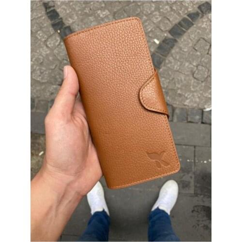 Karali Leather Phone Compartment Taba Locked Genuine Leather Wallet