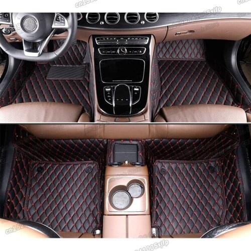 Leather car floor mats for mercedes benz E class w213 2017 2018 2019 2020 2021 interior accessories carpet rug e350 e300 sticker
