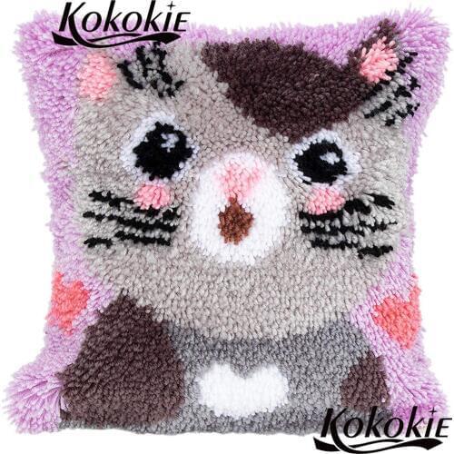 Latch hook rug embroidery cushion cover kits embroidery yarn handmade cross stitch kits embroidery needlework sets