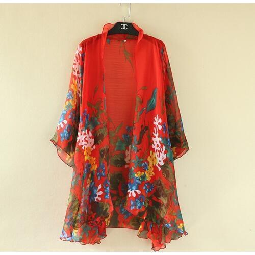 2021 Middle-aged Summer Fashion Plus Size Lace Feminine Coat Sexy Womens Windbreaker Long Seelve Cardigan Trench Coat For Women