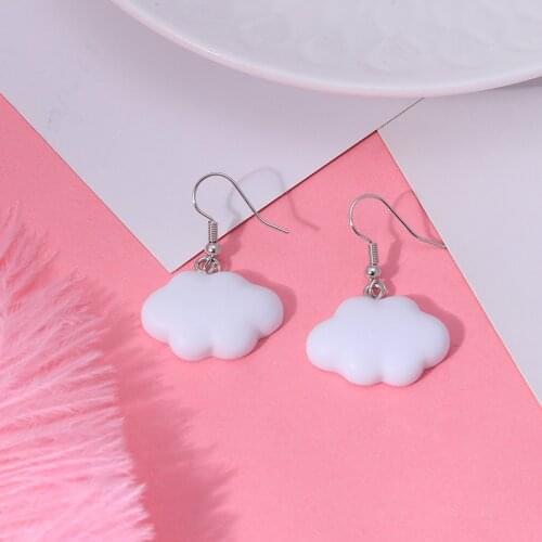 Cute White Cloud Stud Earrings Delicate Clouds for Women Girls Ear Jewelry Gift Wholesale Gifts