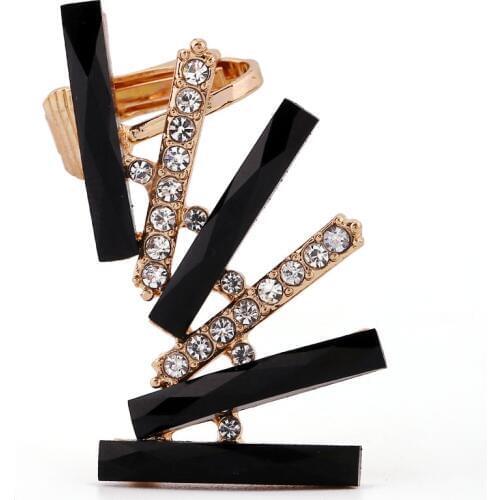 ZLDYOU Trendy Ear Clips Jewelry Full Rhinestone Geometric Rectangle Crystal Women Wedding Gifts Cuff Earrings