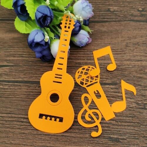AOKEDIY 5Pcs Music set background tag Metal Cutting Dies Stencils Die Cut for DIY Scrapbooking Album Paper Card Craft