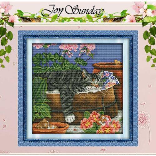 Sleeping cat counted Cross Stitch 11CT 14CT Cross Stitch Set Wholesale DIY animals Cross-stitch Kit Embroidery Needlework