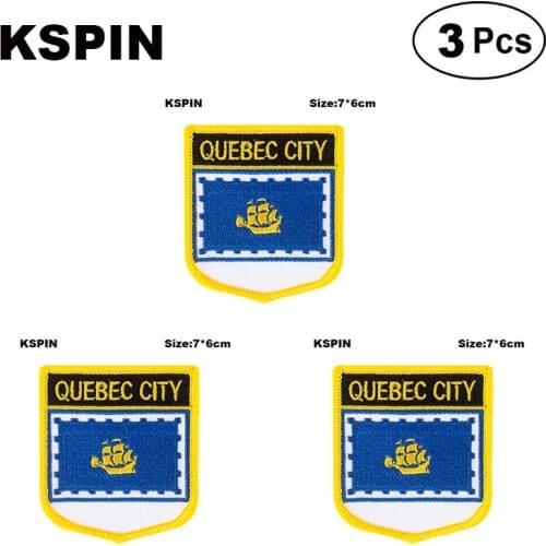 Quebec City Flag Embroidery Patches Iron on Saw on Transfer patches Sewing Applications for Clothes in Home&Garden