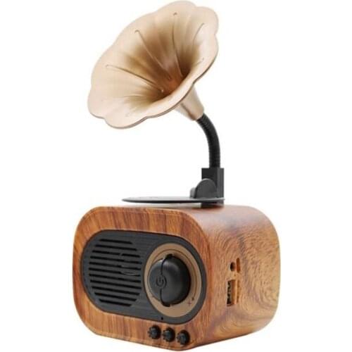 Nostalgic Mini Radio B5 Bluetooth Wooden Gramophone Looking USB/SD