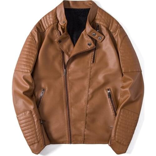 NEW Bomber Jacket Leather Jacket Male Outerwear Streetwear Casual PU Motorcycle Jacket Men Clothing Coat Windbreaker Plus Velvet