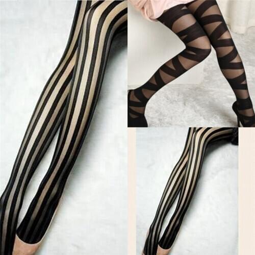 New Sexy Skinny Women Stockings Fashion Goth Rocker Cross Bandage Straps Pants Pantyhose Tights Stockings Wholesale Drop ship