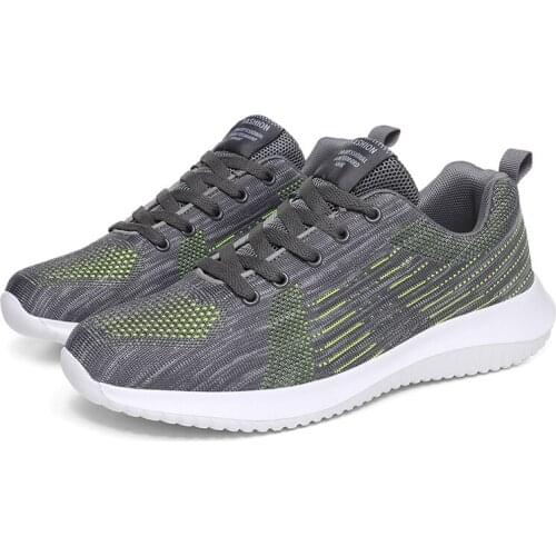 2021 Spring New Mens Shoes Running Shoes Flying Woven Shallow Mouth Casual Sports Shoes Low-Top Fashion Trend Mens Single Shoe