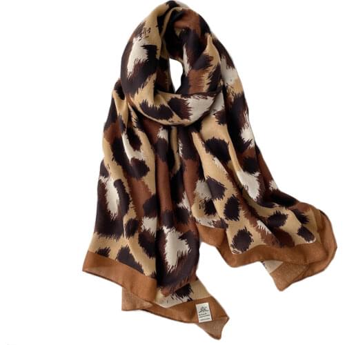 2019 New Cotton Leopard Print Scarves Shawl Trendy Leopard Scarf Hijab Muffler 2 Color Wholesale 10pcs/lot Free Shipping