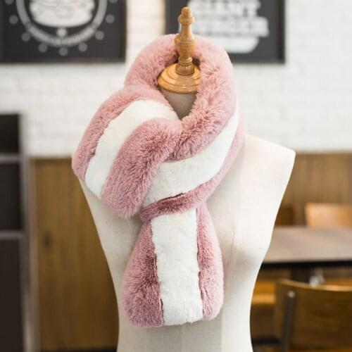 New Outdoor Windproof Supper Warm Scarf Comfortable Soft 120CM Length Winter Shawl Faux Rabbit fur Women Neckerchief