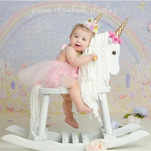 10PC pop glitte Unicorn Headband Girls And Kids 2017 Felt Unicorn Horn Headband Crown flowers Unicorn Party Hair Accessories