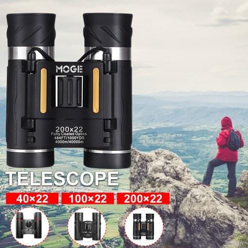 Professional HD Binoculars 40x22/100x22/200x22 Telescope Low Light Vision High Magnification Folding Telescope for Hunting
