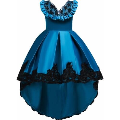 Kids Luxury Dress For Girls Lace communion dress Princess Girls Satin Clothes toddler wedding Party formal tutu Gown