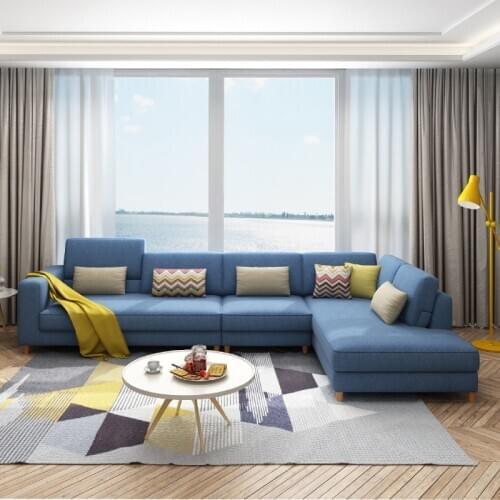 Nordic Latex Fabric Sofa Simple And Modern Size Living Room Removable And Washable Corner Sofa CombinationKAROIS 831