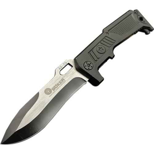 DuoClang High Hardness Tactical Knives Black Titanium Drawing Blade Self-Defense Folding Blade Knife Jungle Survival