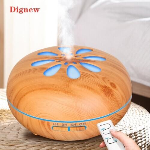 550ml Air Humidifier Sun Flower Aroma Essential Oil Diffuser Remote Control With 7 Color Night Lights For Home Office