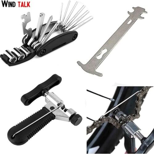 Wind Talk Bicycle Chain Splitter Cutter Breaker 16 in 1 Bike Repair Tool Set Chain Wear Indicator Checker Cycling Repair Tools