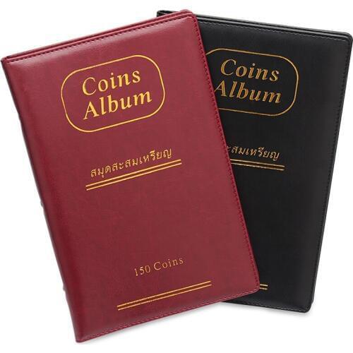 2020 New 10 Pages 150 Pockets Pu Leather Waterproof World Coin Stock Album Coin Collection Book Vertical Style