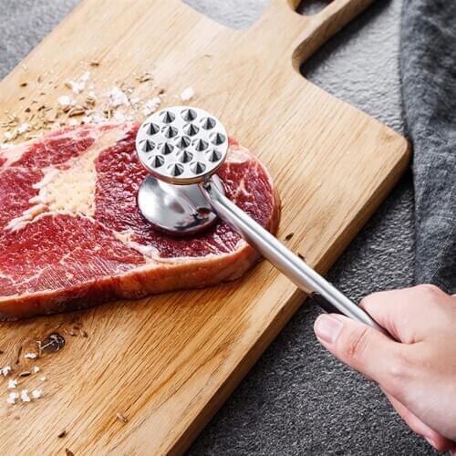 1pc Alloy Loose Tenderizers Meat Hammer Two Sides Pounders Knock-Sided For Steak Pork Kitchen Tools Meat Tools Accessories