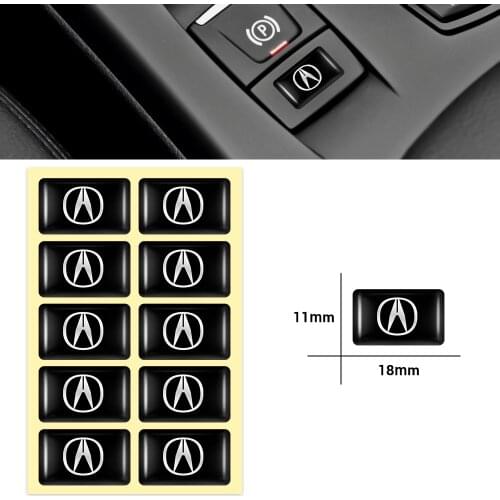10pcs 3D Epoxy Car Interior Steering Wheel Dash Board Decoration Stickers for Acura MDX ILX RDX TLX TL RL Integra NSX ZDX TSX RS