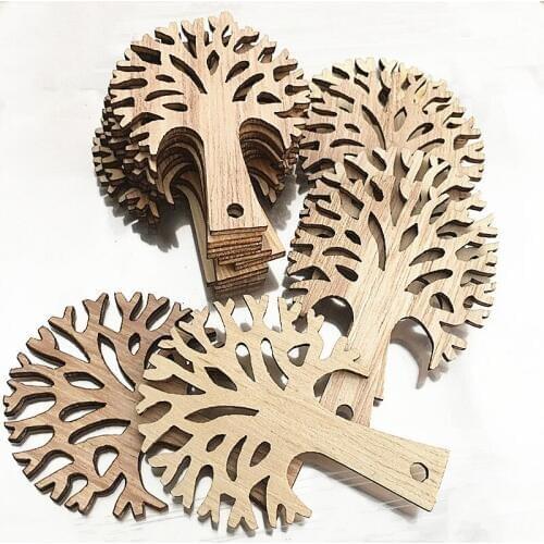 10 pcs DIY wooden crafts wooden shingle kindergarten decorative pendant supplies