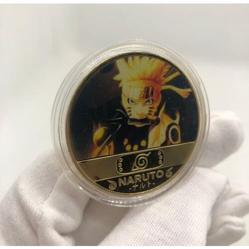 10 Designs Japanese Anime N-a-r-uto Classic Film Characters Gold Plated Coin Collectibles Medal Original Coins for Fans Gift