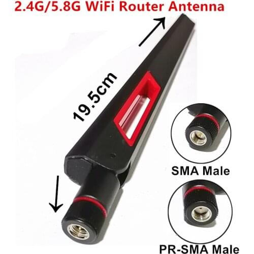 12dbi Dual band 5G WIFI Antenna 2.4G 5.8G RP SMA Male Universal Antennas Amplifier WLAN Router Antenne Booster For ASUS Huawei