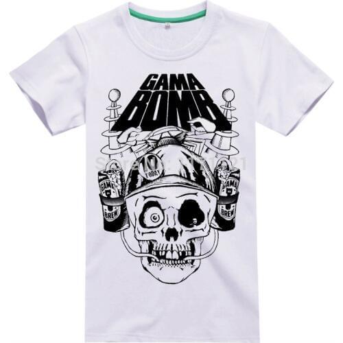 5 designs Harajuku Gama Bomb Rock Brand shirt 3D mma skull fitness Hardrock heavy Metal Punk 100%Cotton skateboard