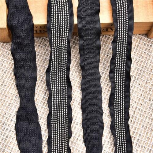 5Meter 5 Rows Copper Bead Chain With Black Lace Barcode Clothing Curtain Trimming Accessories Diy Decoration Wedding Dress Bags