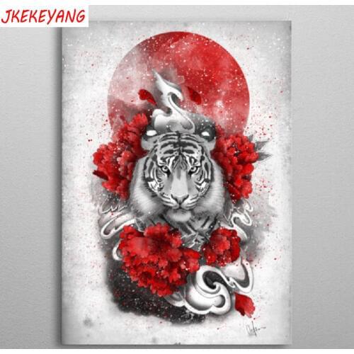 5D DIY square/round Diamond painting Japanese tiger Cross Stitch Diamond Embroidery Pattern Rhinestone J2451
