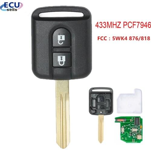 5WK4 876 / 818 Remote Key Fob for Nissan Qashqai Elgrand X-TRAIL Navara Micra K12 Note Cabster NV200 Pathfinder Renault Maxity